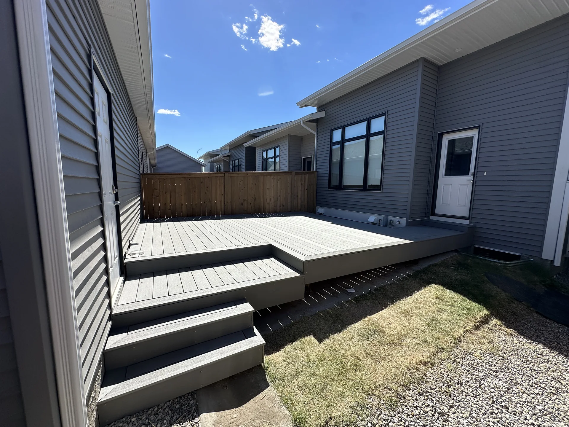 Gray Multi Level Deck Patio View